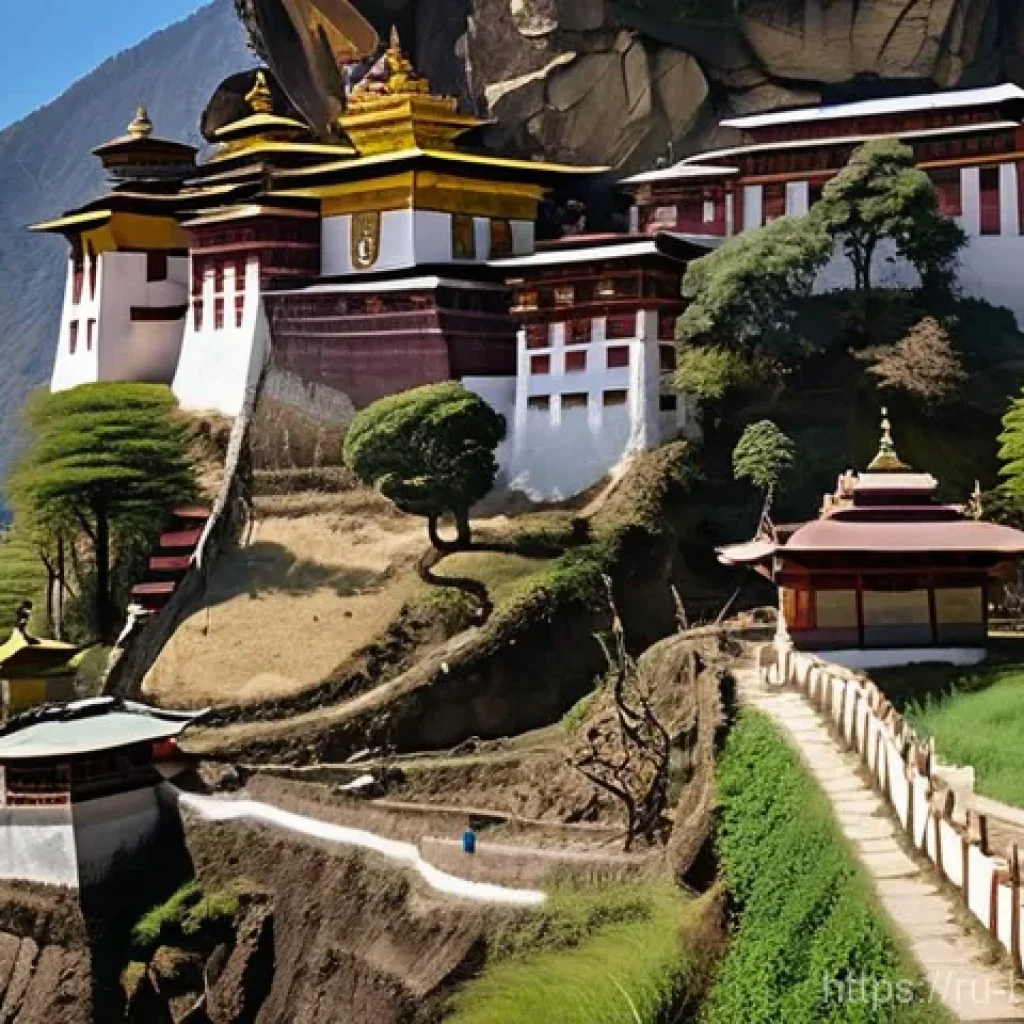 부탄의 젊은 예술가들 - **Reimagined Sacred Thangka: "Digital Deity Amidst Himalayan Modernity"**
    A traditional Bhutanes...