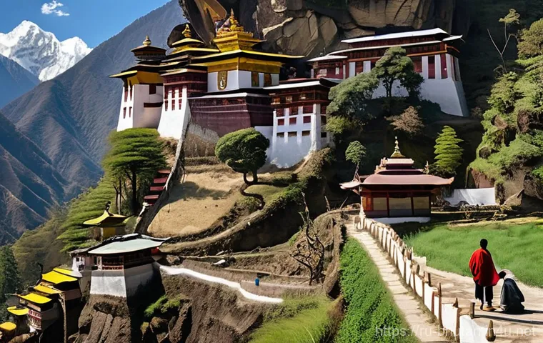 부탄의 젊은 예술가들 - **Reimagined Sacred Thangka: "Digital Deity Amidst Himalayan Modernity"**
A traditional Bhutanes...