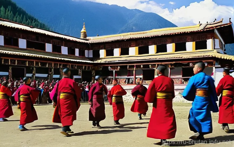 부탄의 주요 리조트 추천 - **A serene morning at a luxury Bhutanese resort, showcasing harmony between nature and architecture....