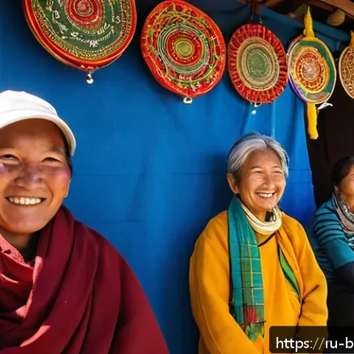 Home 31 부탄에서의 쇼핑 팁 - A vibrant morning market scene in Thimphu, Bhutan, bustling with local vendors in traditional attire...